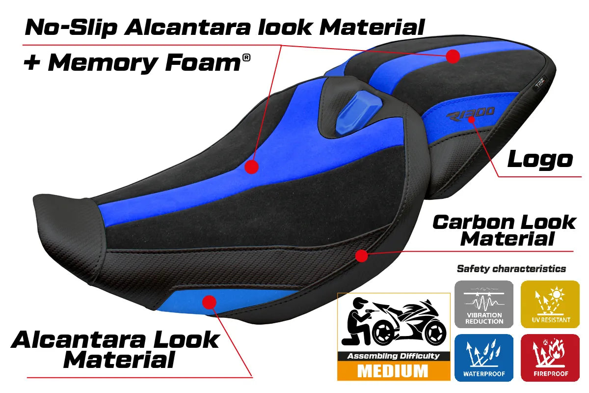 BMW R1300R 2025-2026 Seat Cover TPZ Italia Velvet Comfort Blue