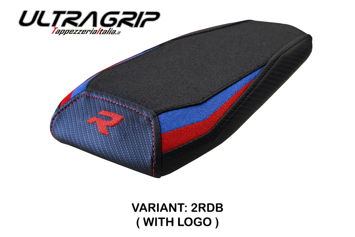 Funda para asiento trasero BMW M1000R 2022-2025 Tappezzeria Italia TPZ Ultragrip en rojo, azul y negro