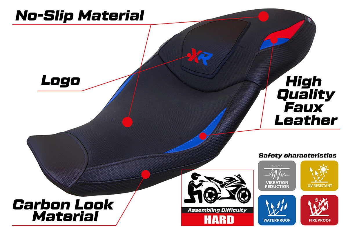 BMW S1000XR 2020-2023 Seat Cover Tappezzeria Italia TPZ in Red, Blue and Black
