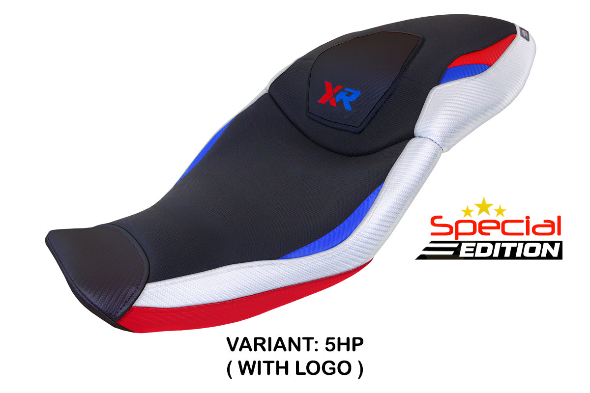 BMW S1000XR 2020-2023 Seat Cover Tappezzeria Italia TPZ in HP SE White, Red and Blue