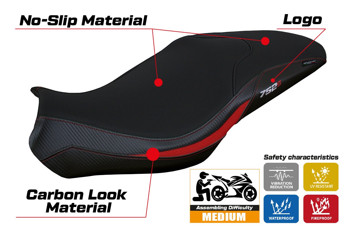 Benelli 752S 2019-2025 Seat Cover Tappezzeria Italia TPZ in Red and Black