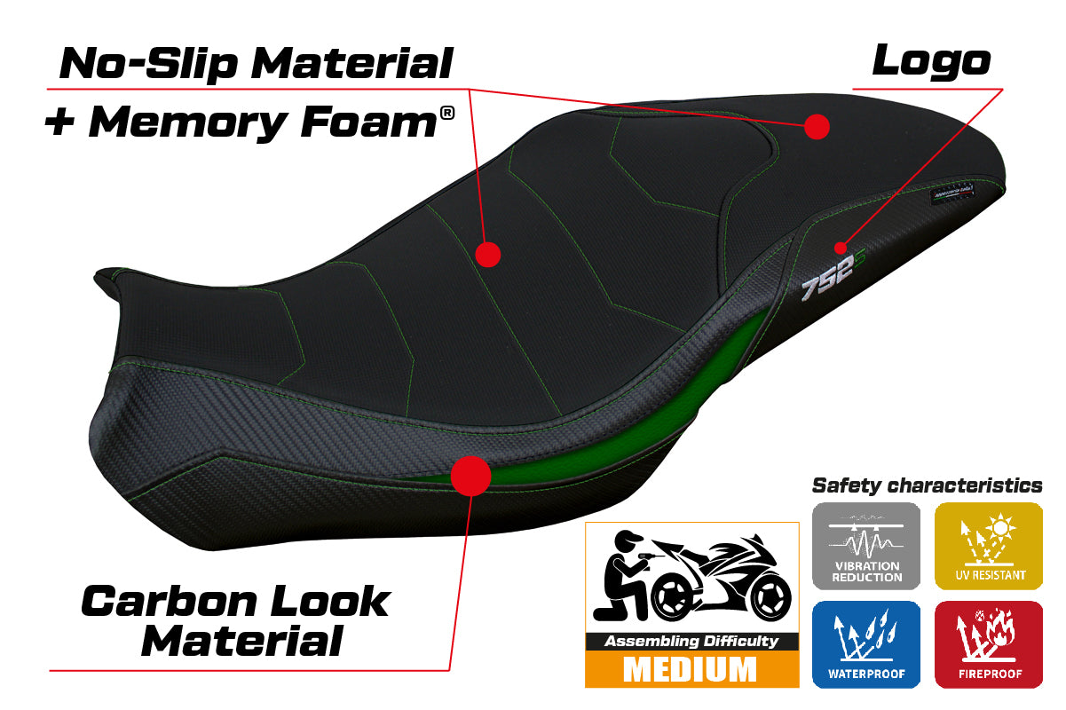 Funda de asiento Benelli 752S 2019-2025 Tappezzeria Italia TPZ Comfort Verde