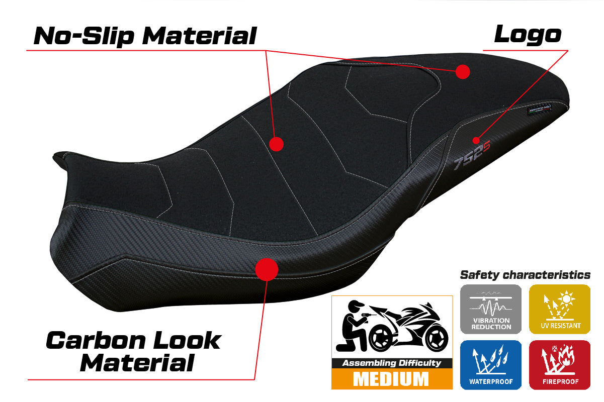 Funda Asiento Benelli 752S 2019-2025 Tappezzeria Italia TPZ Ultragrip Negro