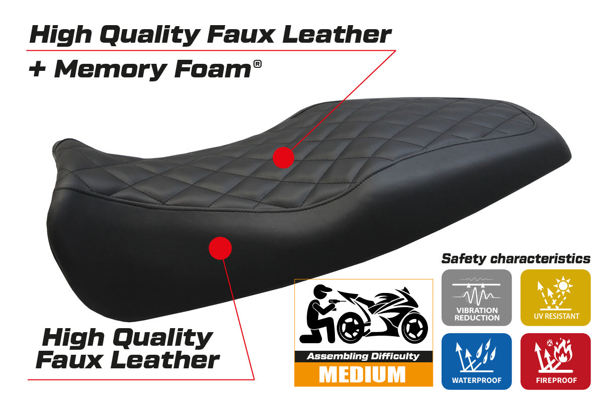 Benelli Leoncino 506 2017-2025 Funda de asiento Tappezzeria Italia TPZ Comfort Negro