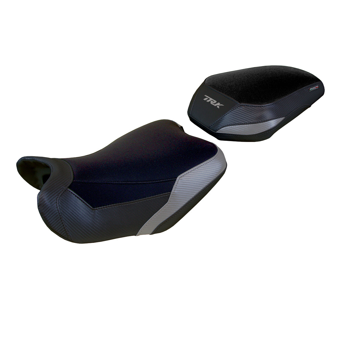 Funda de asiento Benelli TRK 702 2023-2025 Tappezzeria Italia TPZ en gris y negro
