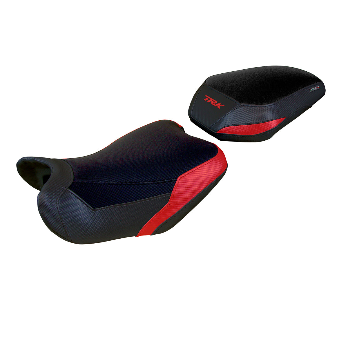 Funda de asiento Benelli TRK 702 2023-2025 Tappezzeria Italia TPZ en rojo y negro