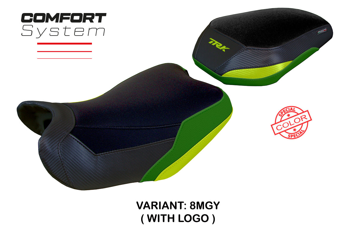 Benelli TRK 702 2023-2025 Seat Cover Tappezzeria Italia TPZ Comfort in Yellow Army Greenand Black