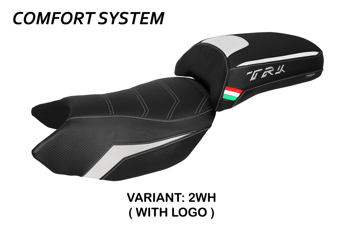 Funda de Asiento Benelli TRK 502 2017-2025 Tappezzeria Italia TPZ Comfort en Blanco