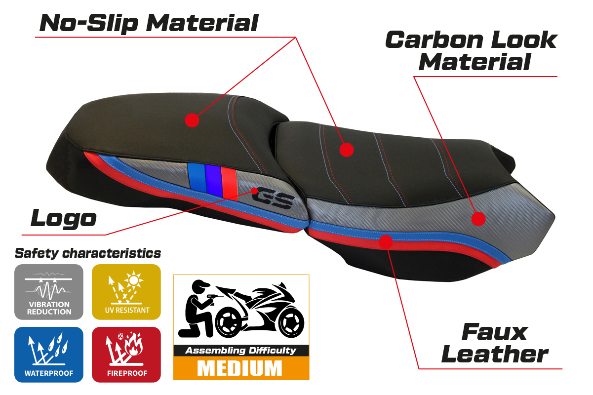 BMW R1200GS Adventure 2013-2018 Seat Cover Tappezzeria Italia TPZ in Grey