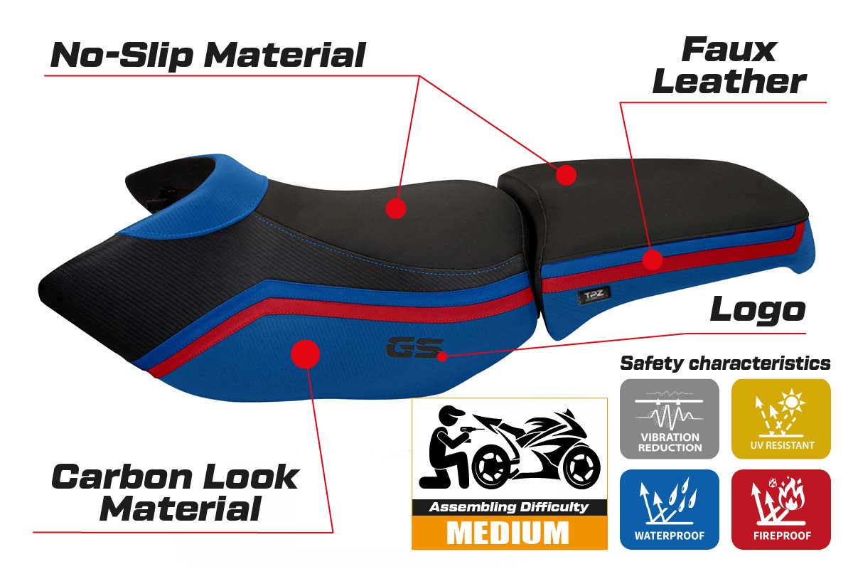 BMW R1200GS ADV 2006-2012 Seat Cover TPZ Italia Blue Black SE