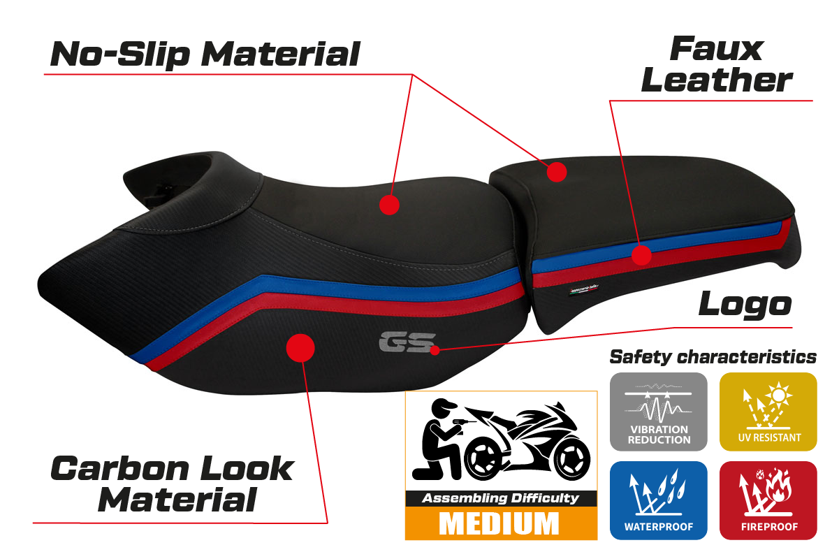 BMW R1200GS Adventure 2006-2012 Seat Cover Tappezzeria Italia TPZ in Black SE