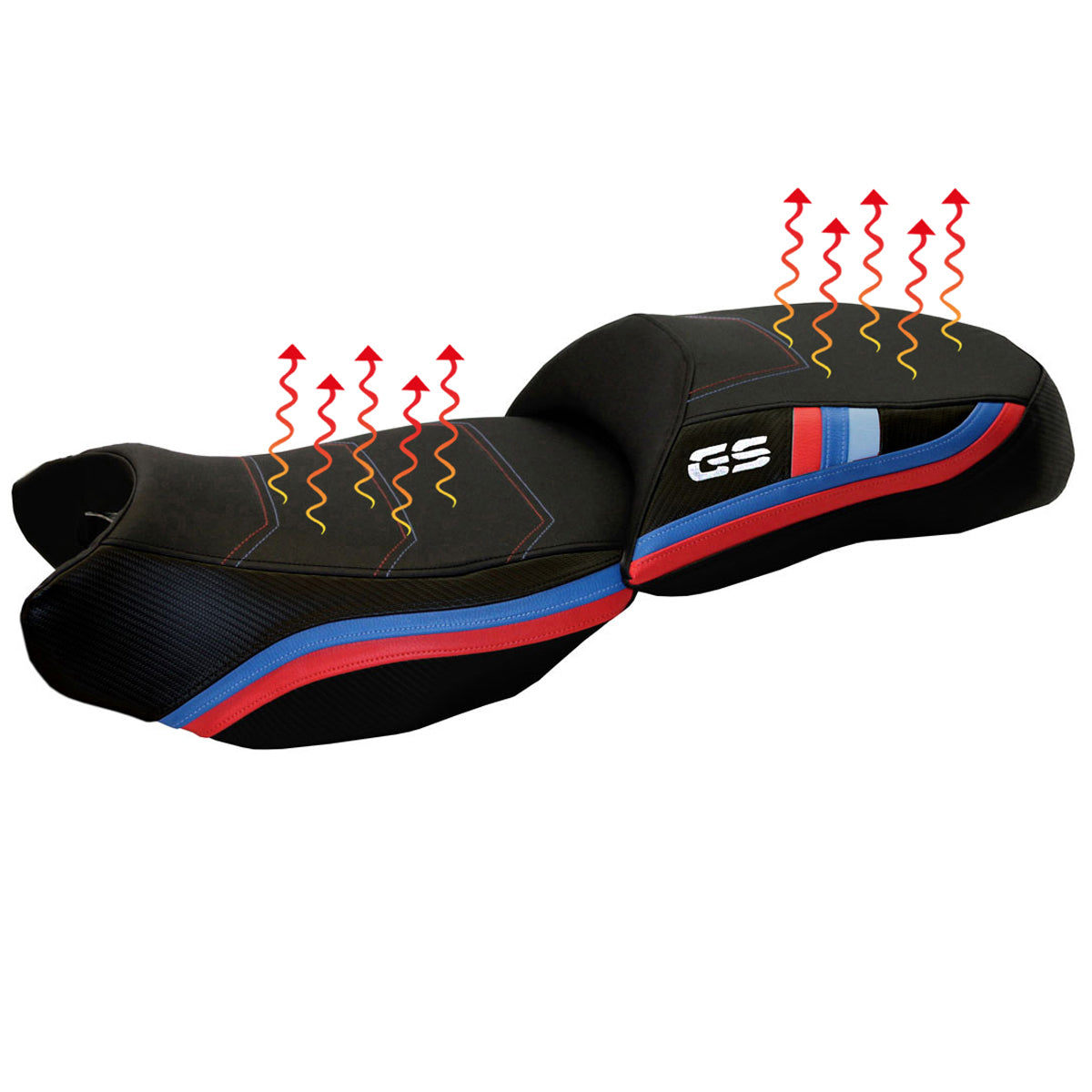 Funda de asiento BMW R1200GS 2013-2018 Tappezzeria Italia TPZ Comfort calefactable en negro