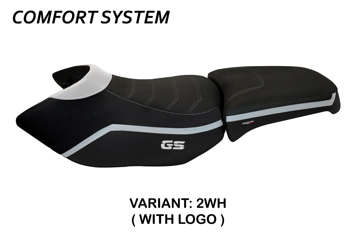 Funda de asiento BMW R1200GS Adventure 2006-2012 Tappezzeria Italia TPZ Comfort en blanco