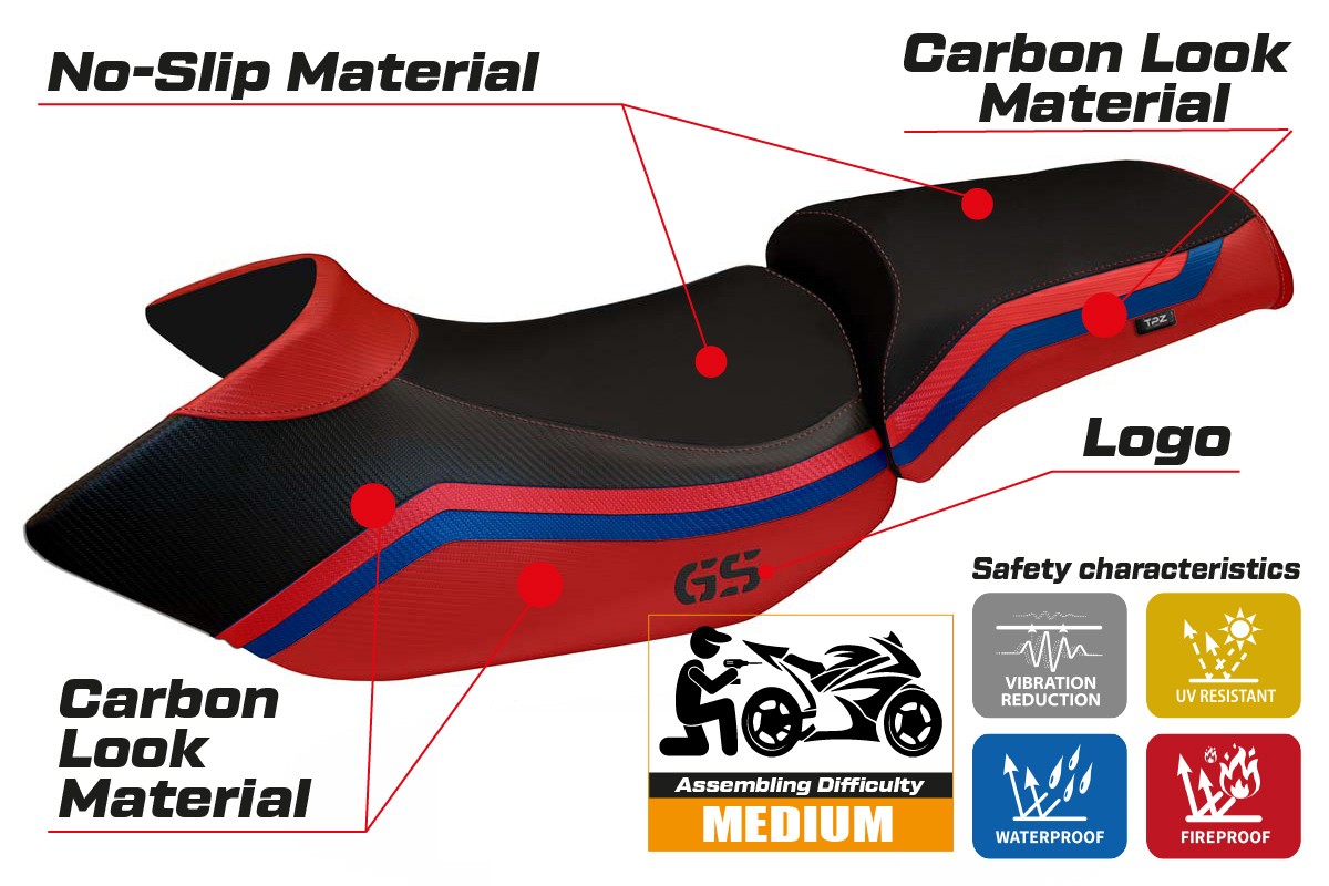 BMW R1200GS 2005-2012 Seat Cover TPZ Italia Red