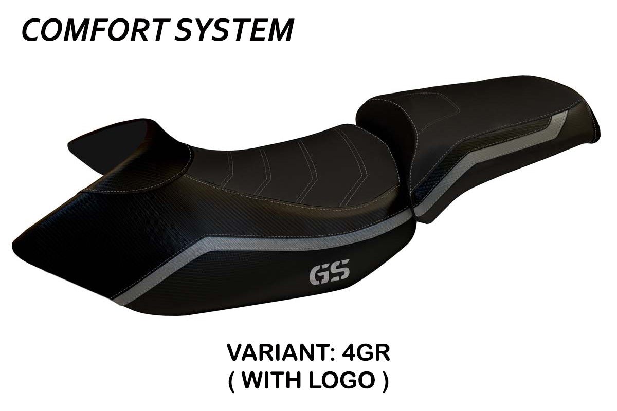 Funda de asiento BMW R1200GS 2005-2012 Tappezzeria Italia TPZ Comfort en gris y negro