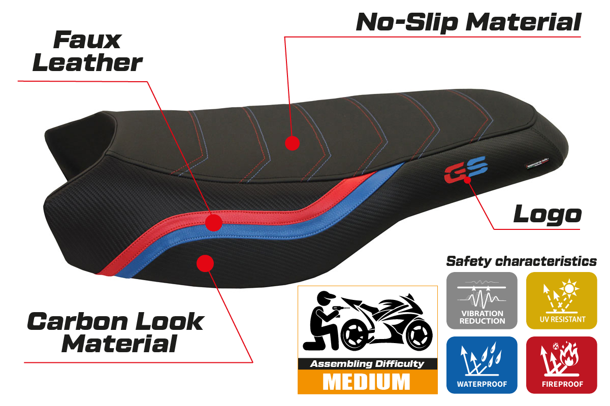 BMW R1200GS R1250GS Rallye 2017-2024 Seat Cover Tappezzeria Italia TPZ in Black