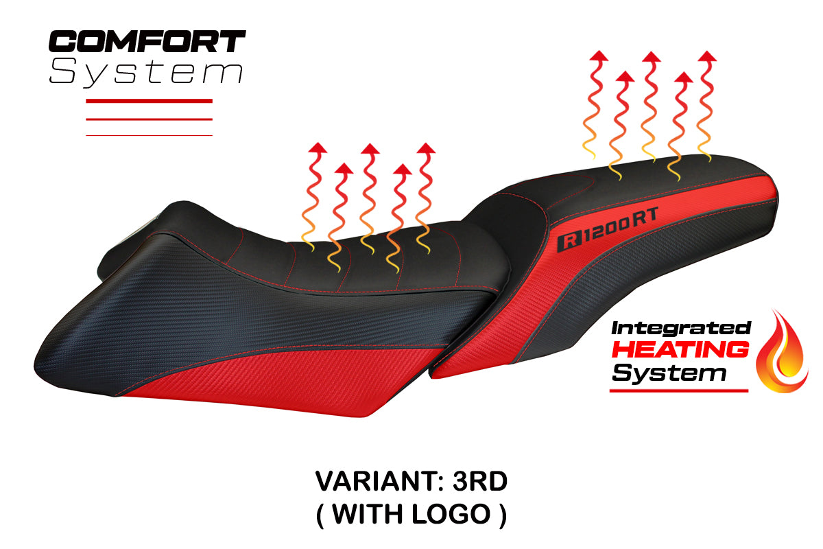 Funda de asiento calefactable Comfort BMW R1200RT 2006-2013 Tappezzeria Italia TPZ en rojo y negro
