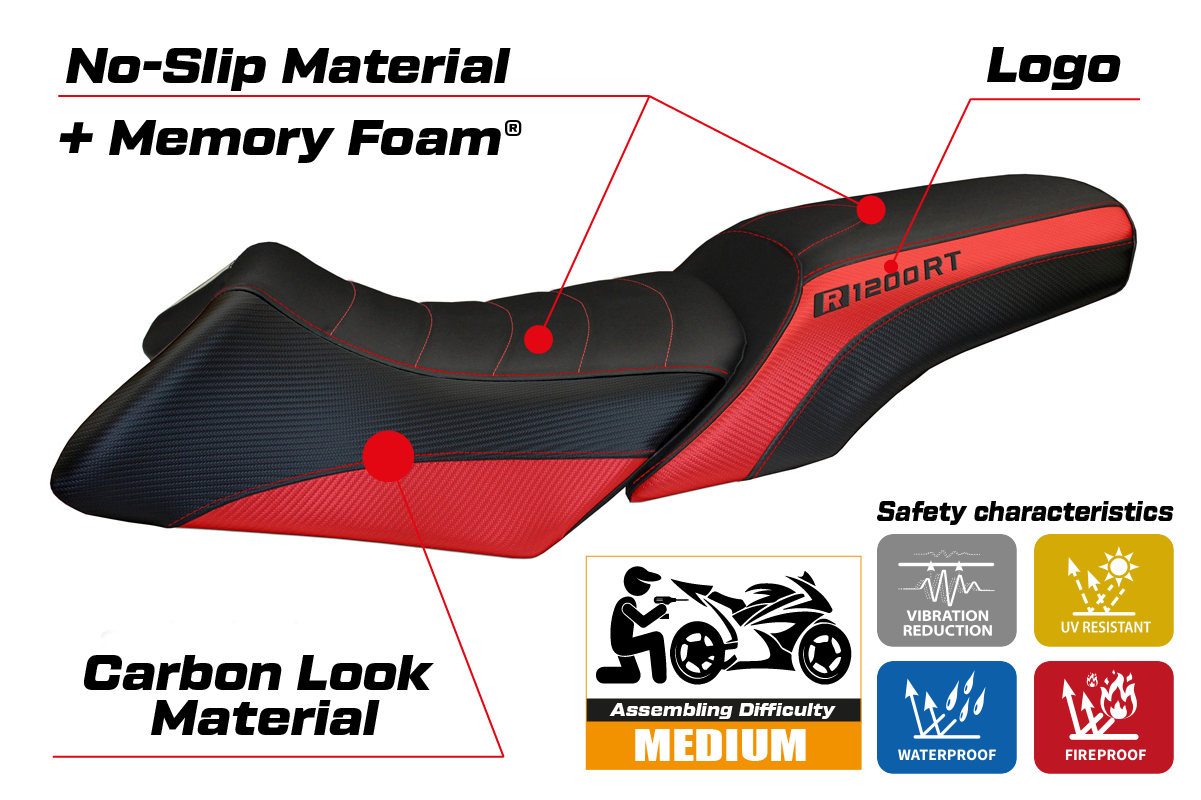 BMW R1200RT 2006-2013 Seat Cover Tappezzeria Italia TPZ Comfort in Red