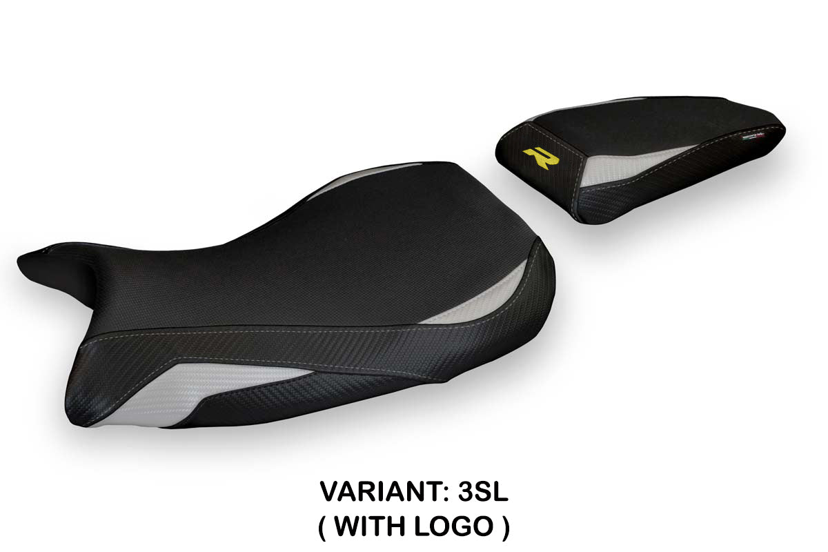 Funda de asiento BMW S1000R 2021-2025 Tappezzeria Italia TPZ en plata y negro