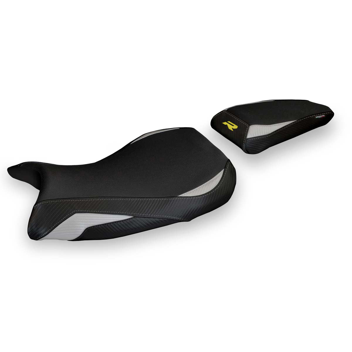Funda de asiento BMW S1000R M Sport 2021-2025 Tappezzeria Italia TPZ en plata y negro