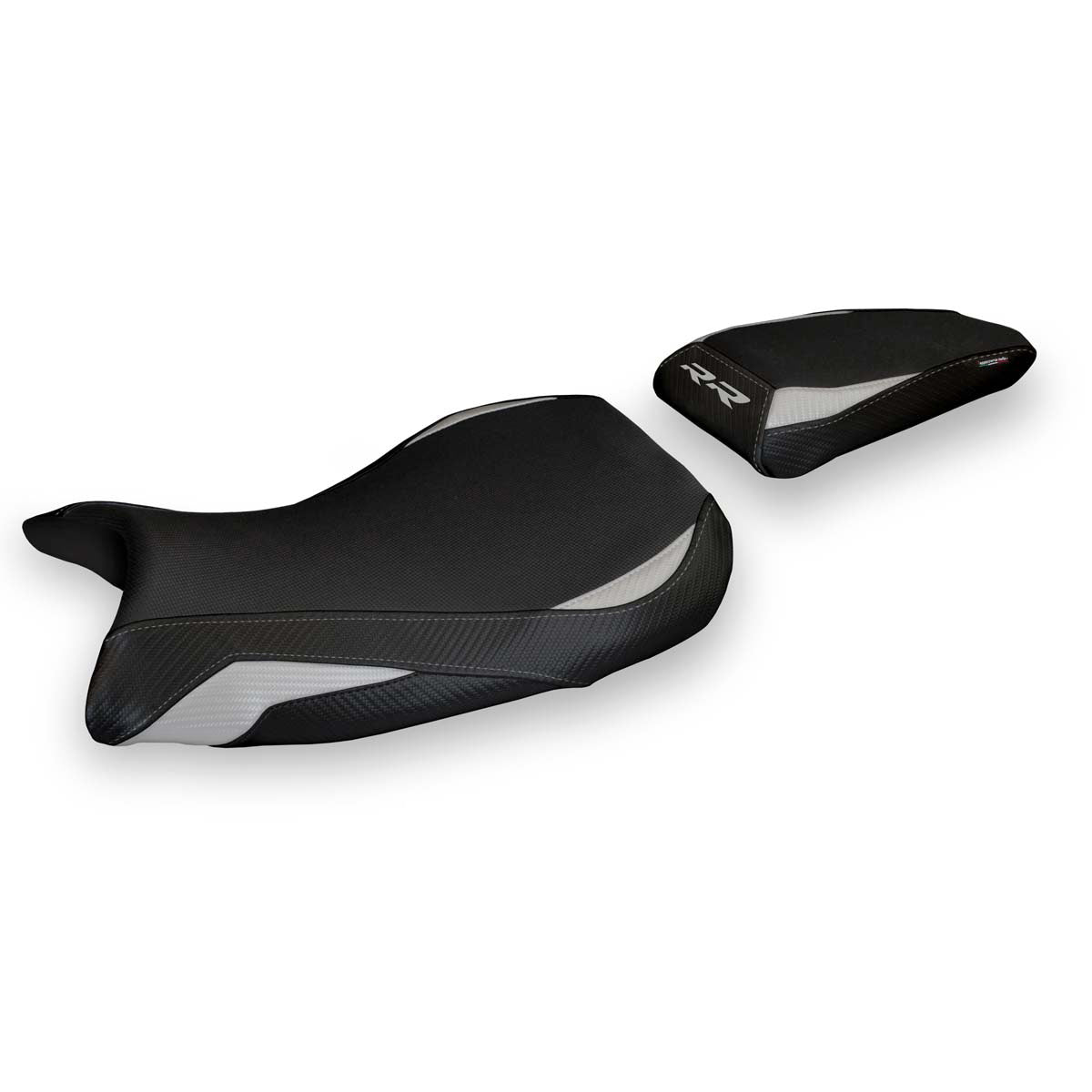 Funda de asiento BMW S1000RR M Sport 2019-2025 Tappezzeria Italia TPZ en plata y negro