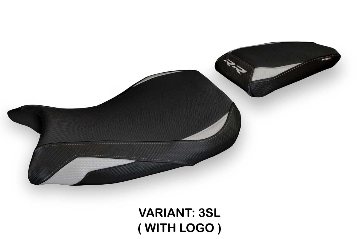 Funda de asiento BMW S1000RR M Sport 2019-2025 Tappezzeria Italia TPZ en plata y negro