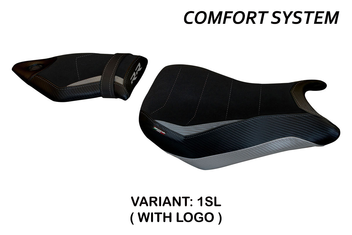 BMW S1000RR 2015-2018 Seat Cover Tappezzeria Italia TPZ Comfort in Silver and Black
