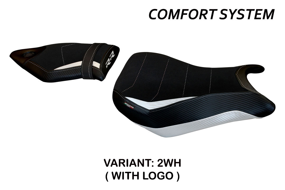 Funda de asiento BMW S1000RR 2015-2018 Tappezzeria Italia TPZ Comfort en blanco y negro