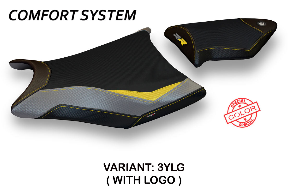 BMW S1000RR 2009-2011 Seat Cover Tappezzeria Italia TPZ Comfort in Yellow, Grey and Black