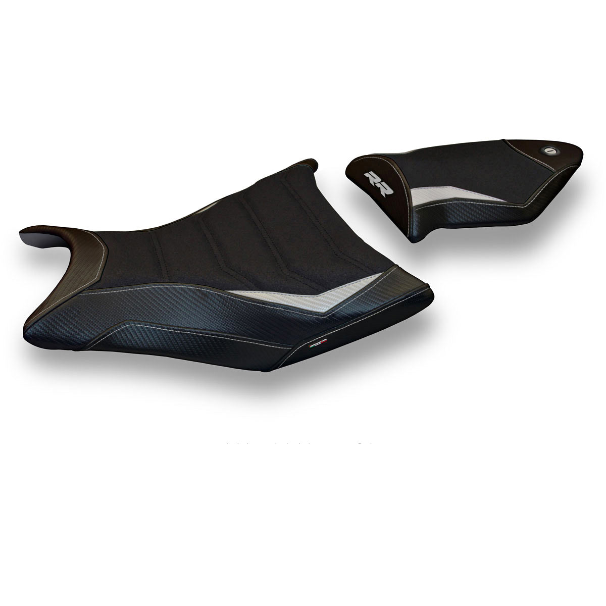 BMW S1000RR 2009-2011 Seat Cover Tappezzeria Italia TPZ Ultragrip in Silver and Black