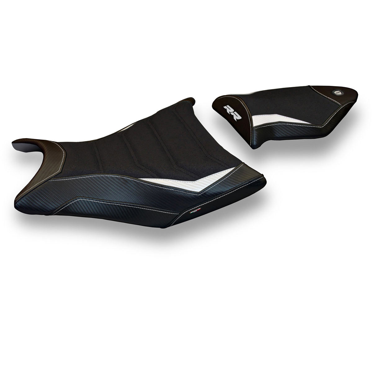 BMW S1000RR 2009-2011 Seat Cover Tappezzeria Italia TPZ Ultragrip in White and Black