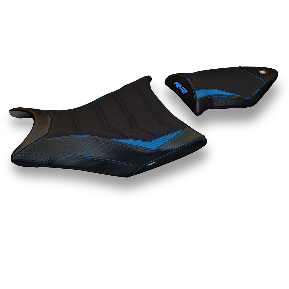 BMW S1000RR 2009-2011 Seat Cover Tappezzeria Italia TPZ Ultragrip in Blue and Black