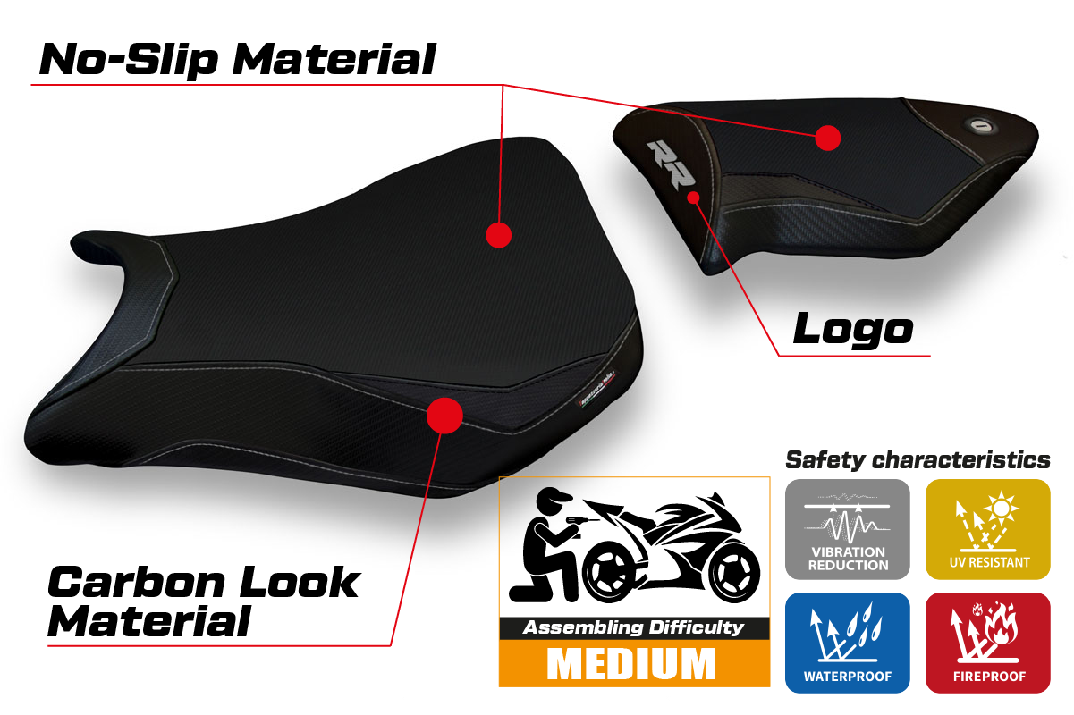 BMW S1000RR 2012-2014 Seat Cover Tappezzeria Italia TPZ in Black