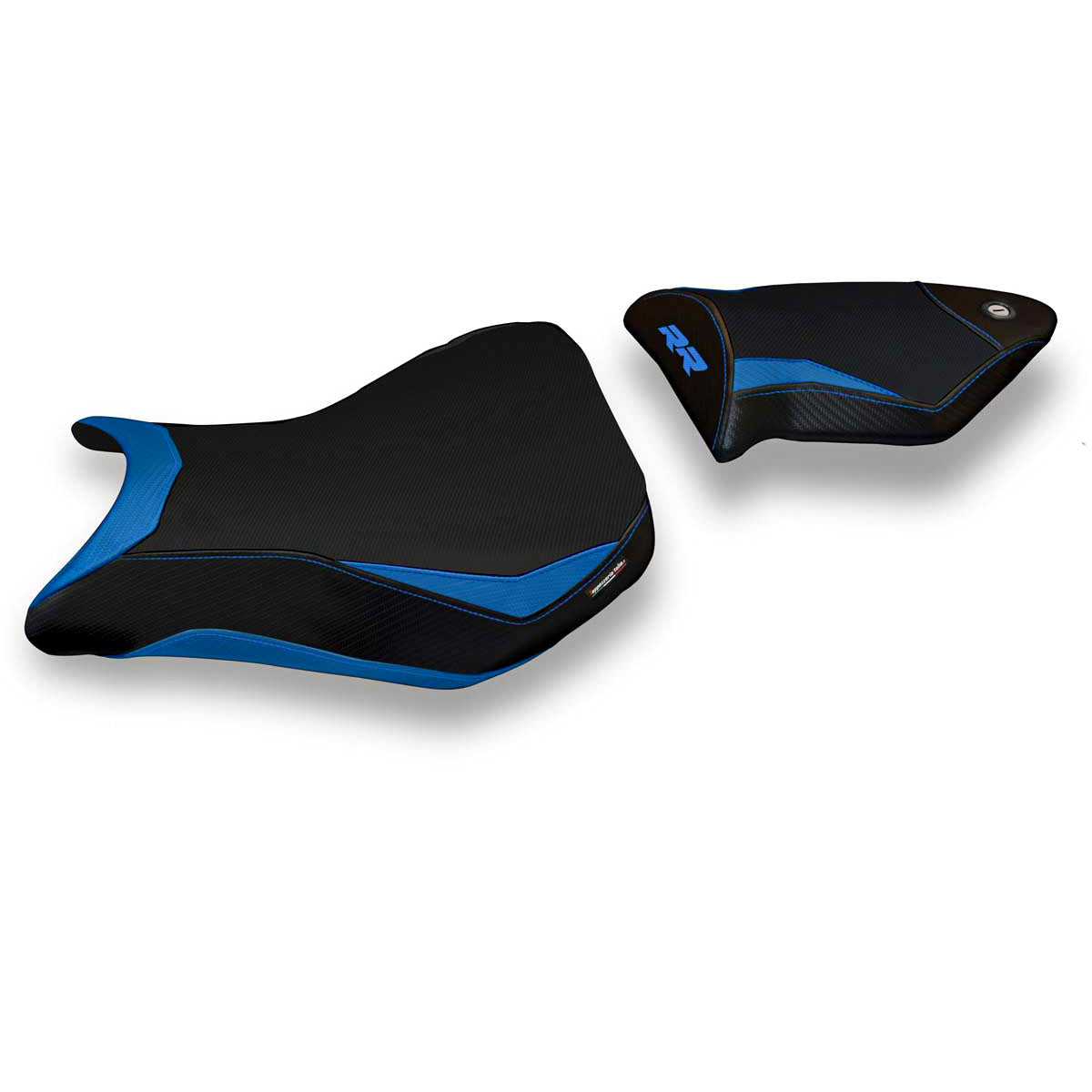 Funda de asiento BMW S1000RR 2012-2014 Tappezzeria Italia TPZ Comfort en azul y negro