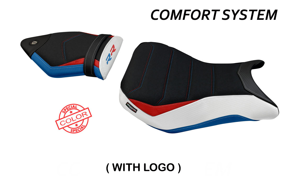 BMW S1000RR 2012-2014 Seat Cover Tappezzeria Italia TPZ Comfort in HP Red, Blue and White