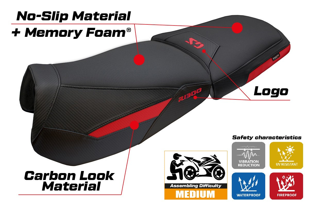 BMW R1300GS Adventure Trophy 2024-2026 Seat Cover Tappezzeria Italia TPZ Comfort Red