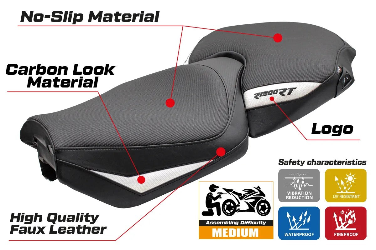 BMW R1300RT 2025-2026 Seat Cover TPZ Italia White Black