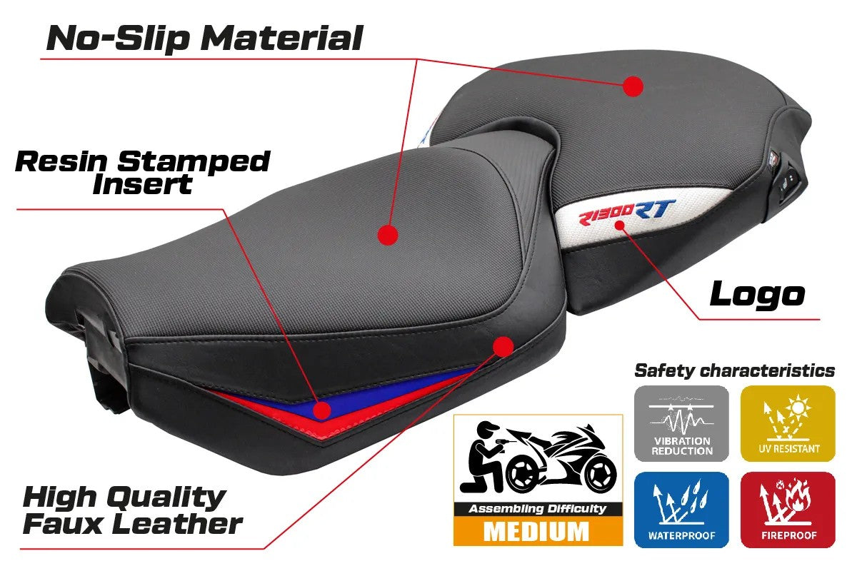 BMW R1300RT 2025 Seat Cover TPZ Italia White Red Blue