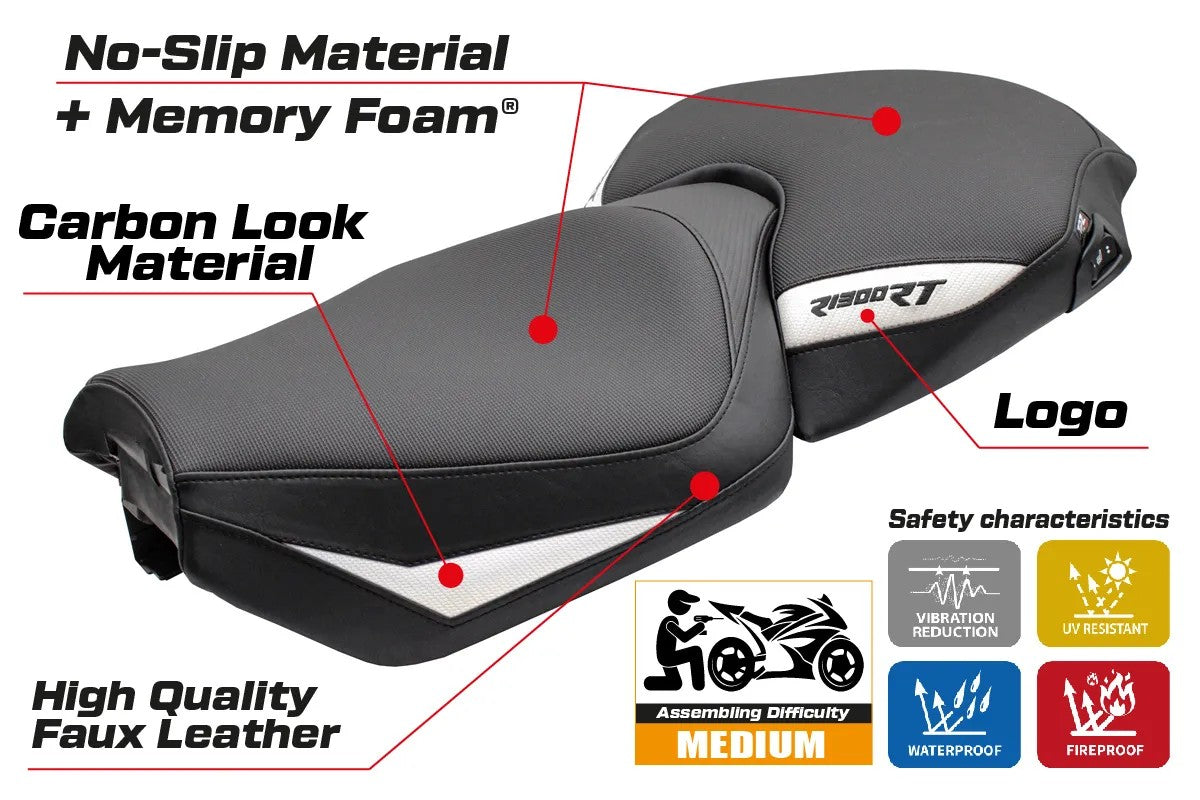 BMW R1300RT 2025-2026 Seat Cover TPZ Italia Comfort White Black