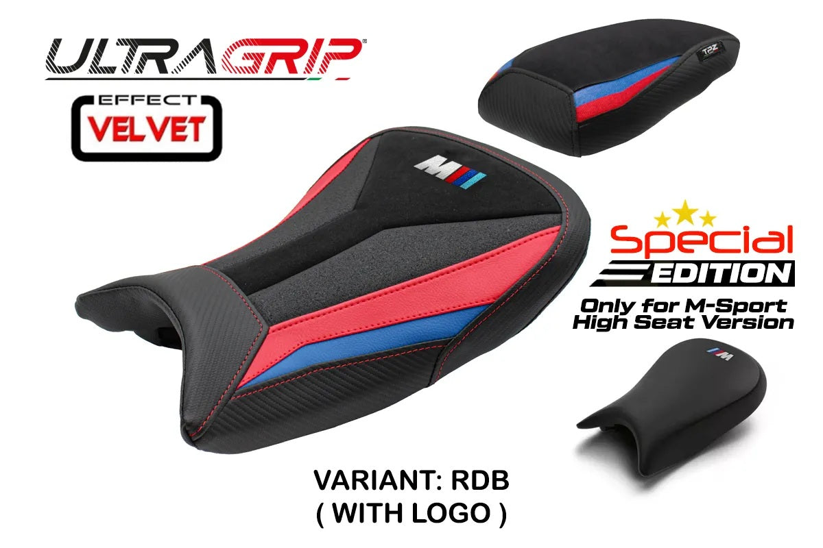 BMW S1000RR M-sport 2019-2026 Seat Cover TPZ Italia Velvet Red Blue