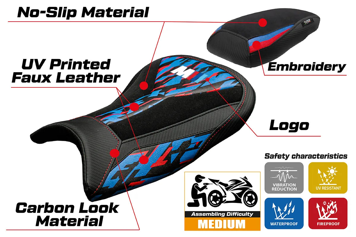 BMW S1000RR M-sport 2019-2026 Seat Cover TPZ Italia Velvet Special Edition