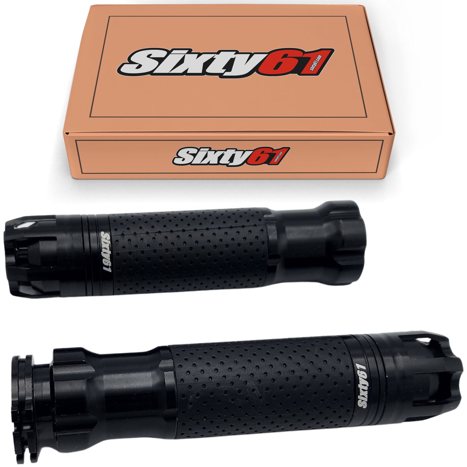 Kawasaki Ninja and Z Black Aluminum Comfort Rubber Grips | Sixty61