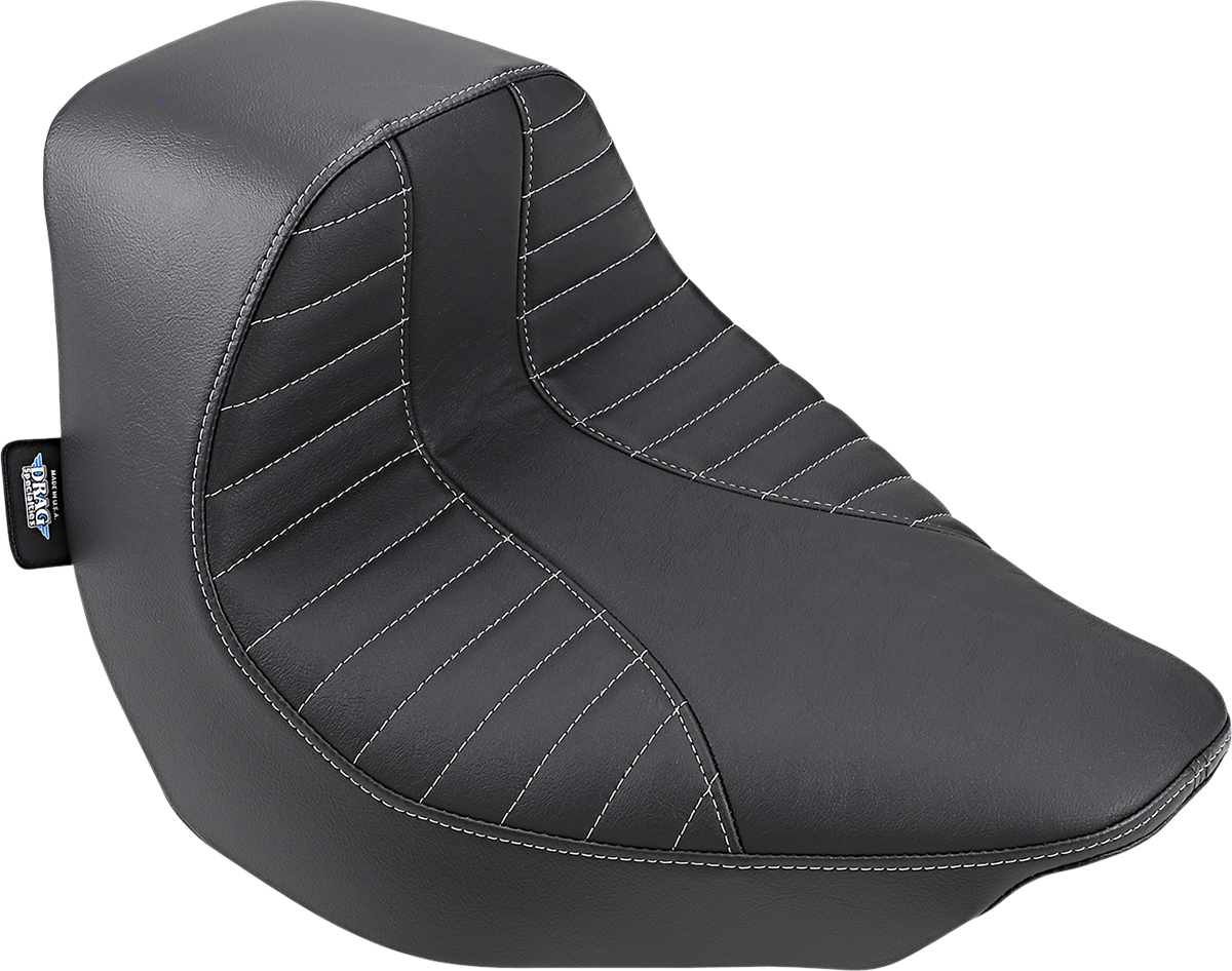 Asiento EZ-Solo de DRAG SPECIALTIES - Costura de escorpión - Hilo plateado - Vinilo - FLFB/S '18-'22 ACT EZ-ON MOUNT STYLE 0802-1186