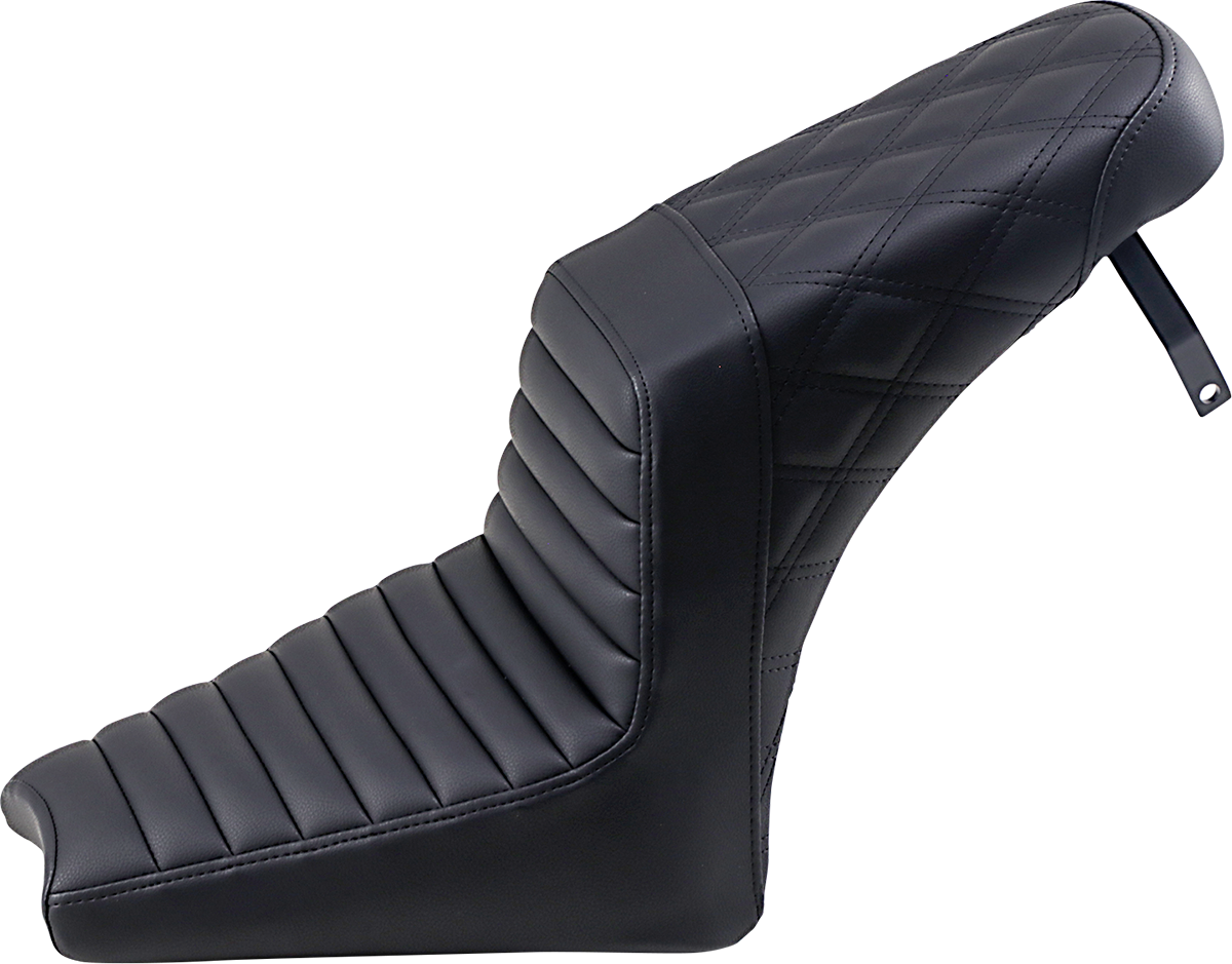 Asiento SADDLEMEN Step Up - Costuras delanteras Tuck-n-Roll/traseras de celosía - Negro I18-33-176