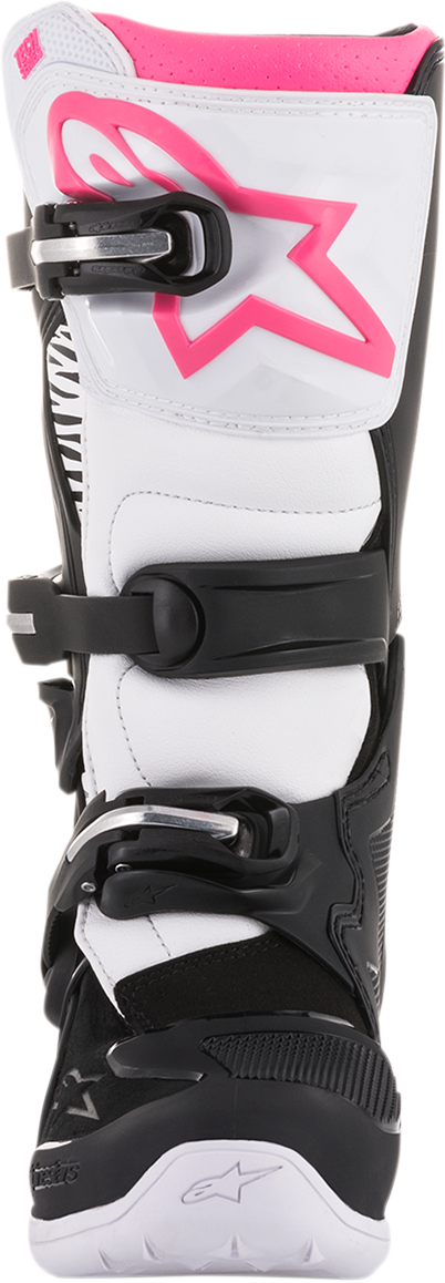 Botas ALPINESTARS Stella Tech 3 para mujer - Negro/Blanco/Rosa - Talla 8 (EE. UU.) 2013218-130-8