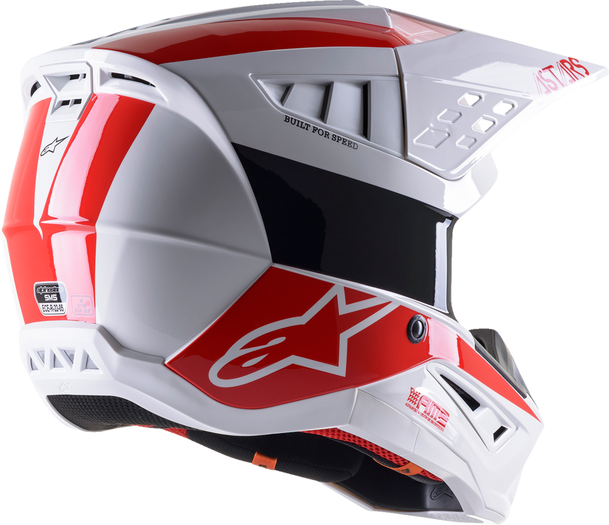 Casco de motocicleta ALPINESTARS SM5 - Bond - Blanco/Rojo - Grande 8303522-2032-LG
