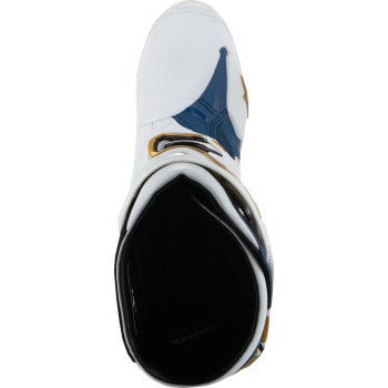 Botas ALPINESTARS Arlington LE Tech 10 - Blanco/Azul/Dorado - Talla 9 de EE. UU. 2010020-262-9