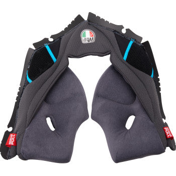 Almohadillas para mejillas AGV Pista GP RR - Gris/Cian - XL 201850005623GXL