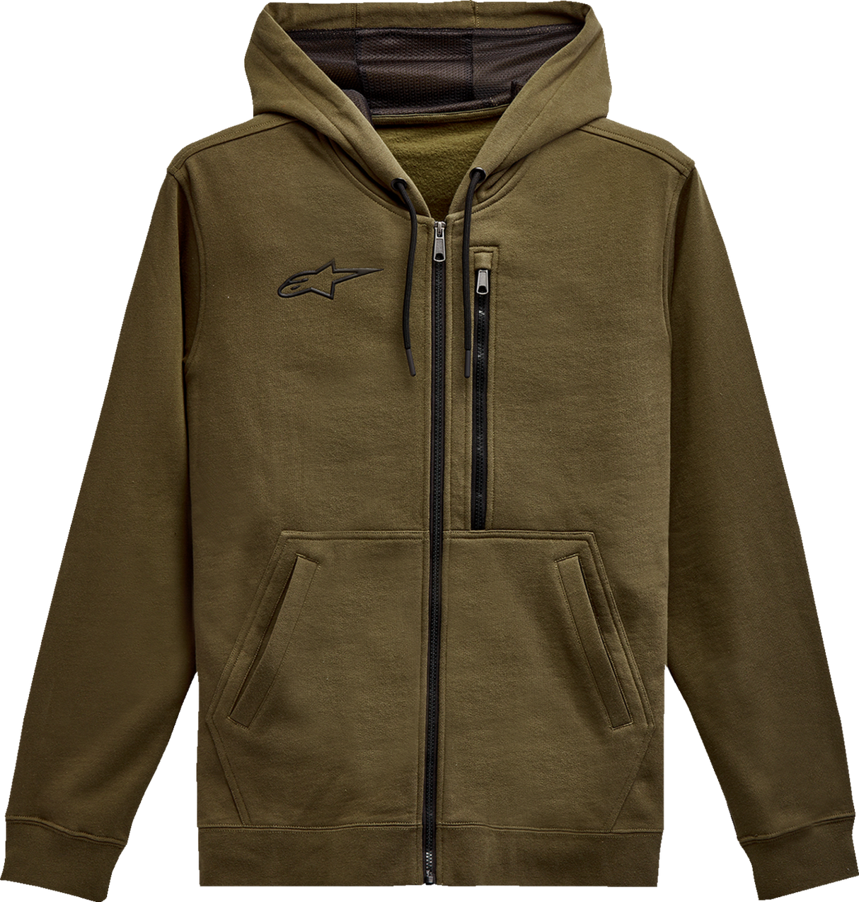 Sudadera con capucha y cremallera asimétrica ALPINESTARS - Militar - XL 121351030690XL