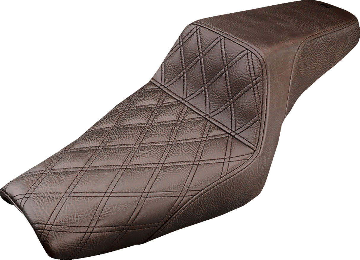 Asiento SADDLEMEN Step-Up - Costuras de celosía delanteras - Marrón - XL 807-03-172BR